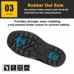 Black Leather Rubber Sole Industrial Safety Shoes with CE Steel Toe ARL-TM093