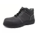 Black Leather Rubber Sole Industrial Safety Shoes with CE Steel Toe ARL-TM093