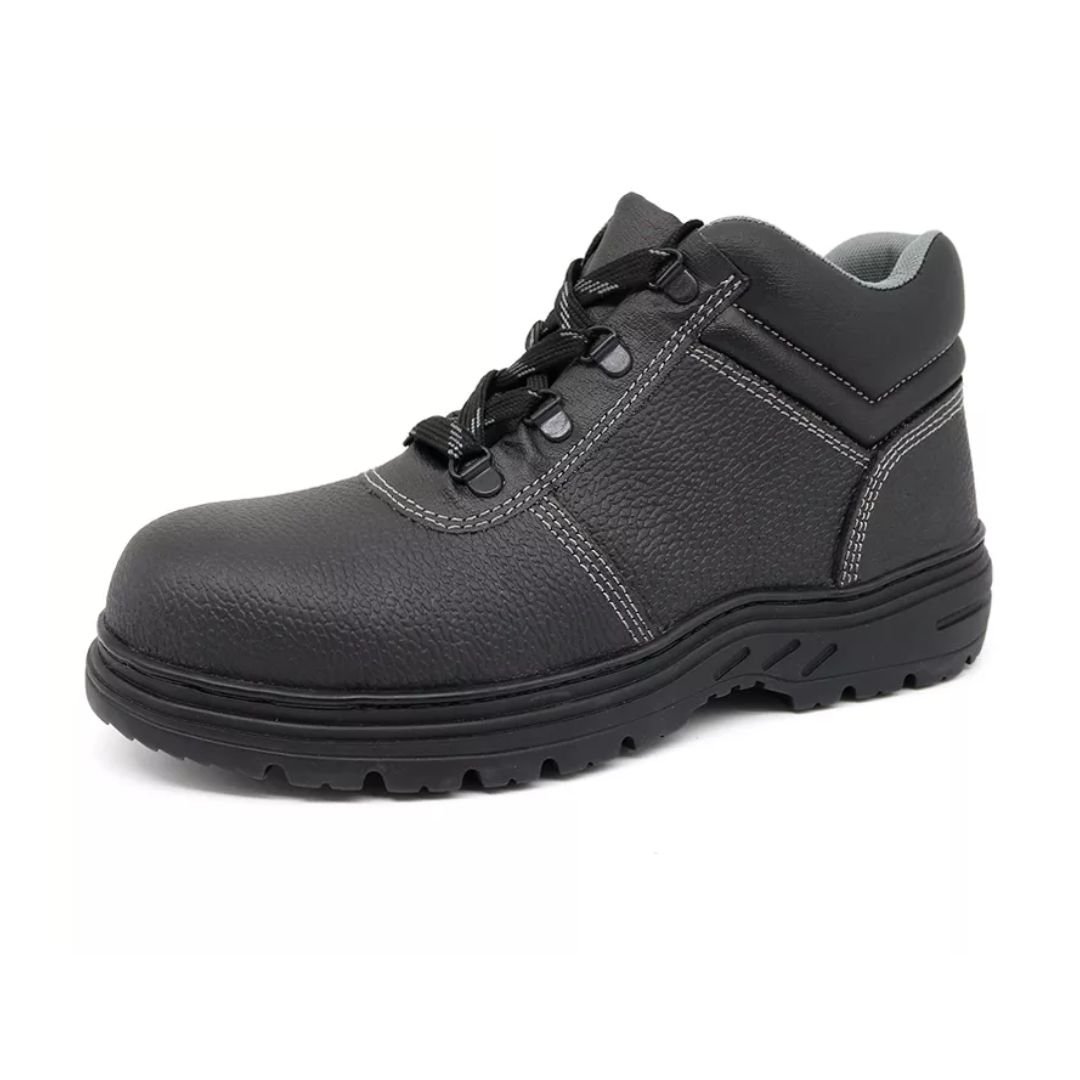 Black Leather Rubber Sole Industrial Safety Shoes with CE Steel Toe ARL-TM093