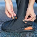 Black Waterproof Motorcycle PVC Knee-High Rain Shoe Cover Unisex ARL-H-268