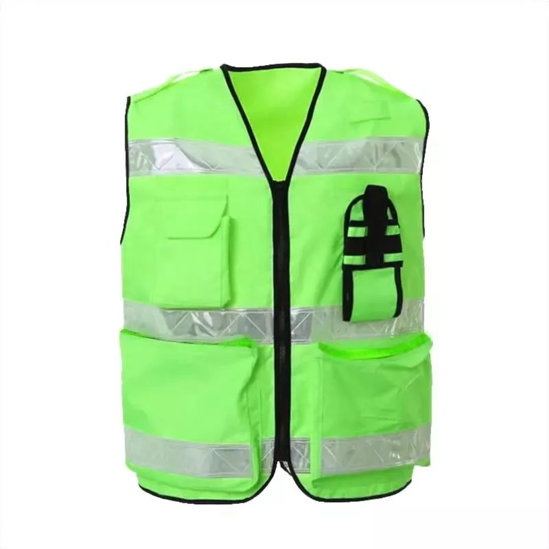 CE Class 2 Multiple Pockets Traffic Police Hi-vis Reflective Safety Vest ARL-RV08