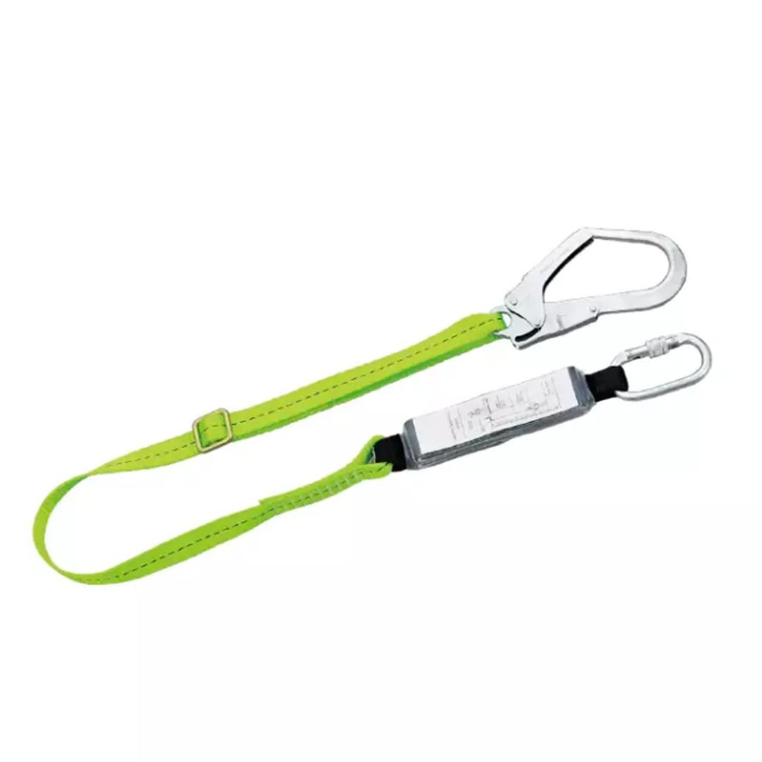 CE EN355 Adjustable Polyester Webbing Energy Absorber Lanyard with 1 Pc Forged Steel Scaffold Hook ARL-HN35