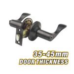 Dark Oxidized Bronze Lever Handle Lock for Bedroom Doors (35-45mm Thickness) Model ARL-CH1863BN