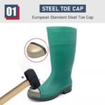 Green PVC Safety Rain Gumboots with Steel Toe ARL-GB38