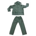 Green Two Pieces Water Proof Rain Wear Polyester PVC Coating Men Rain Suit ARL-5128