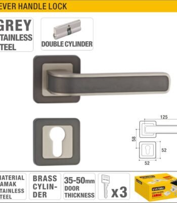 Grey Double Cylinder Lever Handle Lock Model ARL-CH69TH