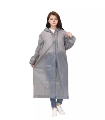 Grey Waterproof Long Gown EVA Raincoat for Rainy Day ARL-RT20