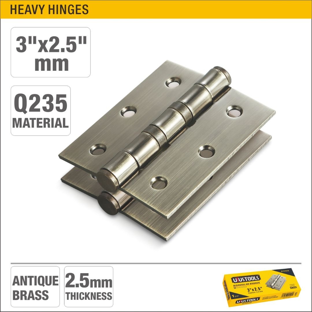 Heavy Hinges (Antique Brass Finish, Q235 Steel) ARL-BI325AB Heavy Hinges (Antique Brass Finish, Q235 Steel) ARL-BI325AB