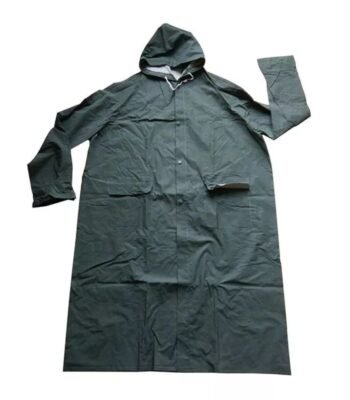 Military Green Water Proof Oil Chemical Resistant Raincoats Adult Men Long PVC Rain Coat ARL-5142