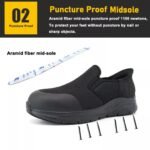 New Anti-slip Fiberglass Toe Safety Shoes without Laces ARL-TM2022