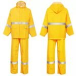 Oil Chemical Resistant PVC Polyester Reflective Raincoat Waterproof ARL-RT04