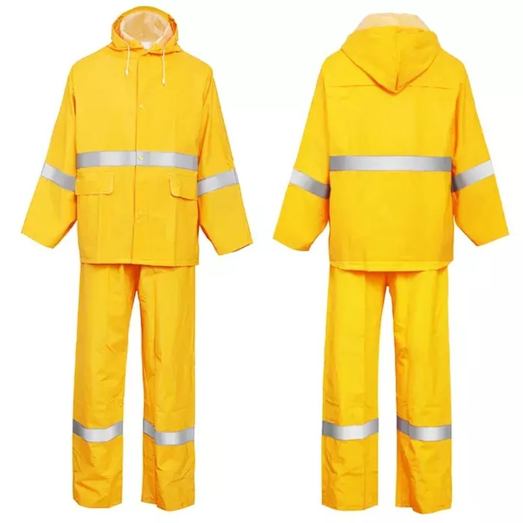 Oil Chemical Resistant PVC Polyester Reflective Raincoat Waterproof ARL-RT04