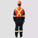 One Piece BICOLOR 270 Grams Cotton Waterproof High Visibility Reflective Safety Coverall Workwear ARL-OV18