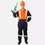 One Piece BICOLOR 270 Grams Cotton Waterproof High Visibility Reflective Safety Coverall Workwear ARL-OV18