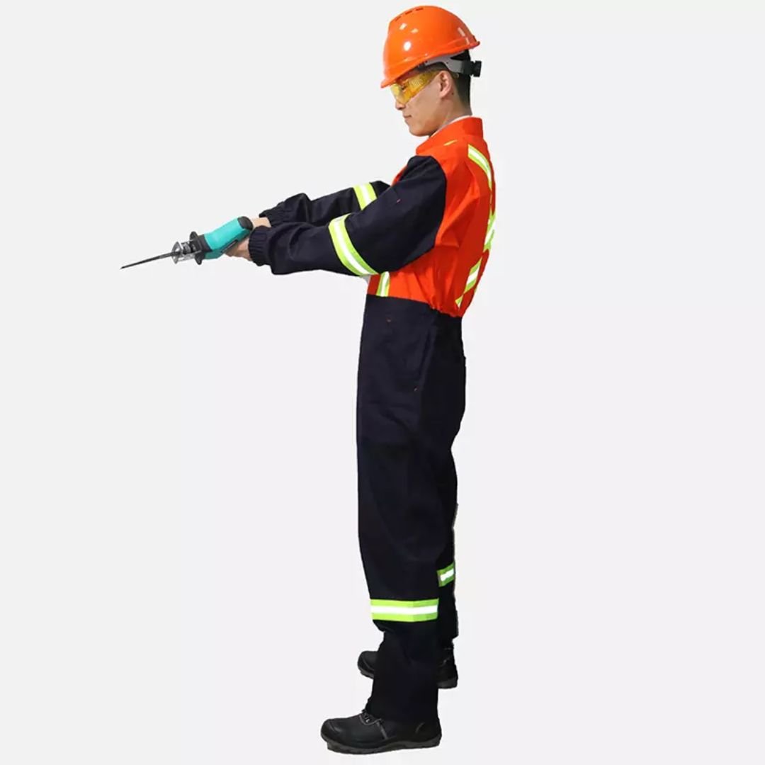 One Piece BICOLOR 270 Grams Cotton Waterproof High Visibility Reflective Safety Coverall Workwear ARL-OV18