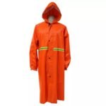 Orange Waterproof Polyester Fabric PVC Coated Long Gown Raincoat ARL-RT13