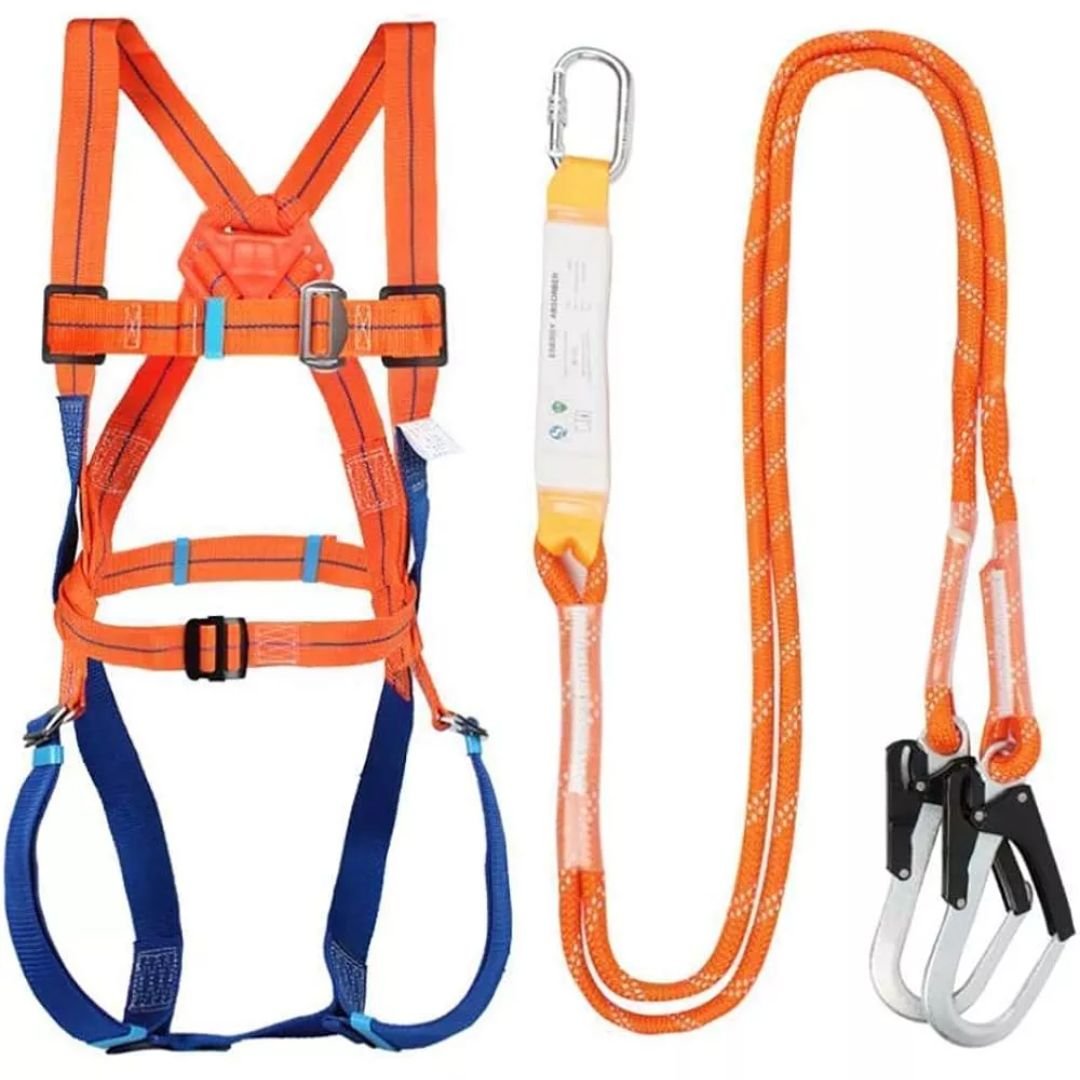 Outdoor Fall Protection Full Body Safety Harness with Shock Absorber Lanyard ARL-HN49