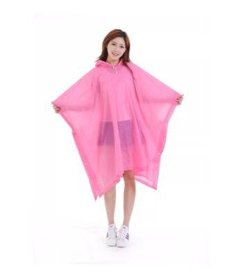 Pink Waterproof EVA Poncho Rain Cap for Women ARL-RT21