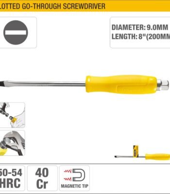 Screwdriver with Magnetic Tip, Striking Cap, and Go-Through Blade Model ARL-DEG108