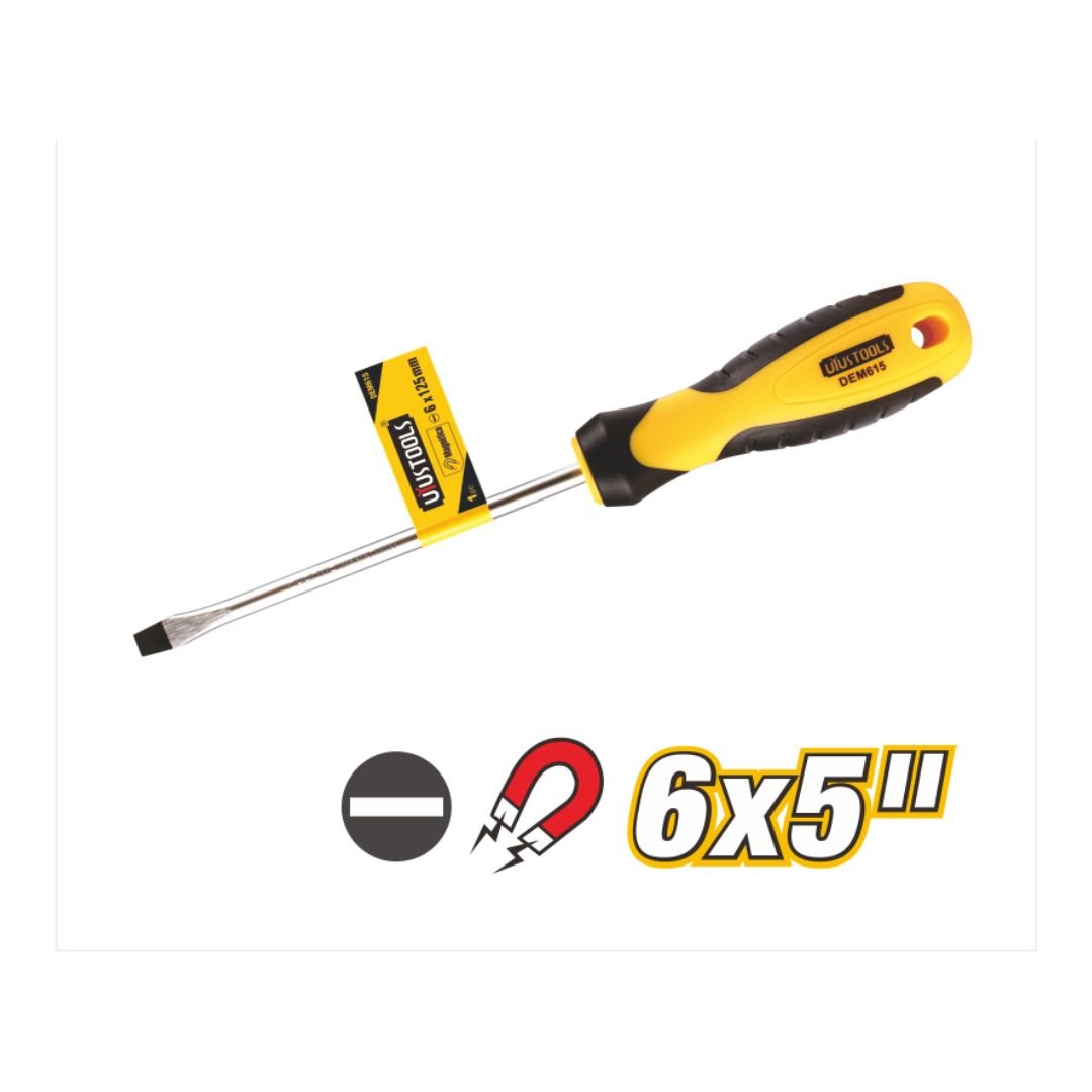 Screwdriver with Magnetic Tip and Bi-Material TPR Grip Handle Model ARL-DEM615