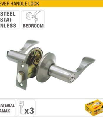 Steel Stainless Lever Handle Lock for Bedroom Doors (35-45mm Thickness) Model ARL-CH1863SS