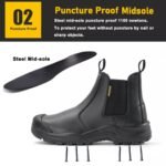 Steel Toe Puncture Proof Anti Static Safety Shoes Leather without Laces ARL-TM3325