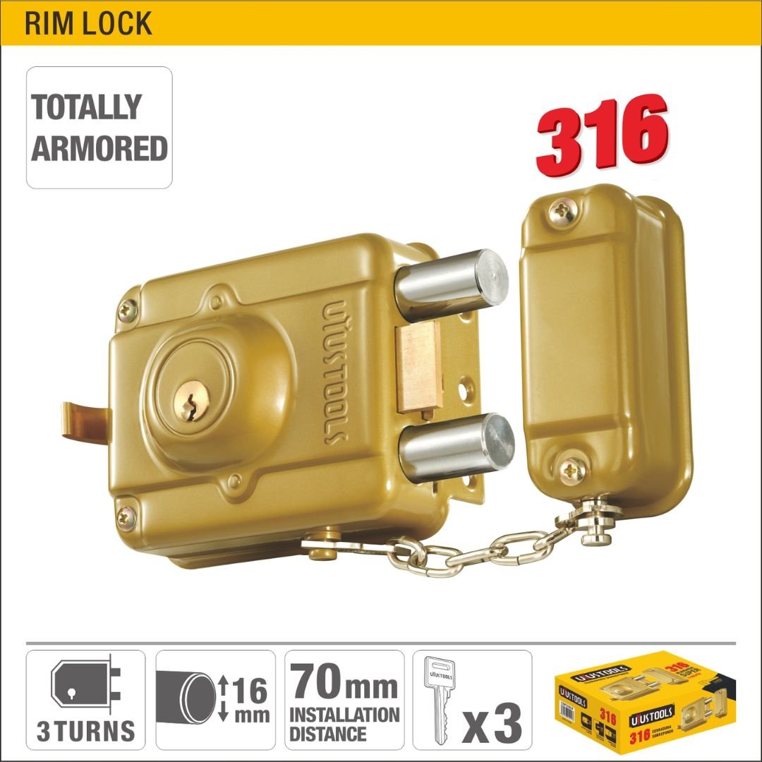 Totally Armored Zinc Alloy Rim Lock Model ARL-CDP316CP