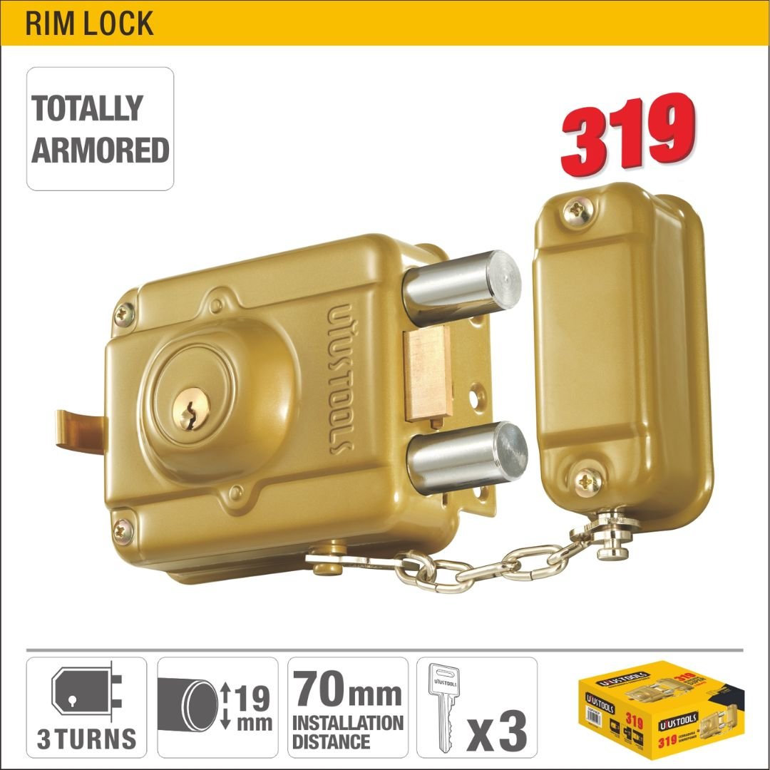 Totally Armored Zinc Alloy Rim Lock Model ARL-CDP319CP