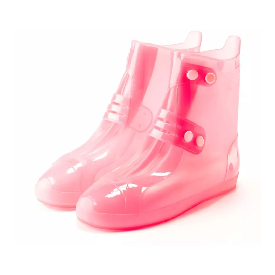 Waterproof Non-slip Pink PVC Rain Shoe Cover Unisex ARL-H-919