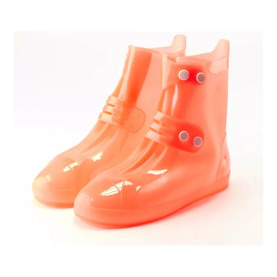 Waterproof PVC Rain Shoe Cover Orange Unisex ARL-H-919