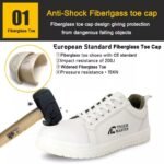 White Fiberglass Toe Kitchen Safety Shoes Unisex ARL-TM2003