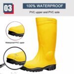 Yellow PVC Safety Rain Boots Gumboots ARL-GB39