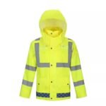 Yellow Polyester PVC Coating Reflective Raincoat Waterproof Rainsuit ARL-6817