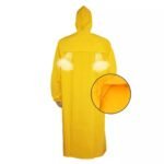 Yellow Waterproof PVC Polyester Long Gown Raincoat for Men ARL-RT02