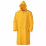 Yellow Waterproof PVC Polyester Long Gown Raincoat for Men ARL-RT02