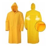 Yellow Waterproof PVC Polyester Long Gown Raincoat for Men ARL-RT02