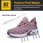 Air Cushioned Fashion Sport Safety Shoes Pink for Women ARL-TM3130
