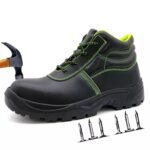 Black Leather Kevlar Mid Sole Industrial Safety Shoes ARL-TM028