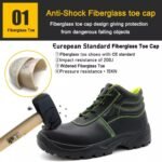 Black Leather Kevlar Mid Sole Industrial Safety Shoes ARL-TM028