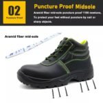 Black Leather Kevlar Mid Sole Industrial Safety Shoes ARL-TM028