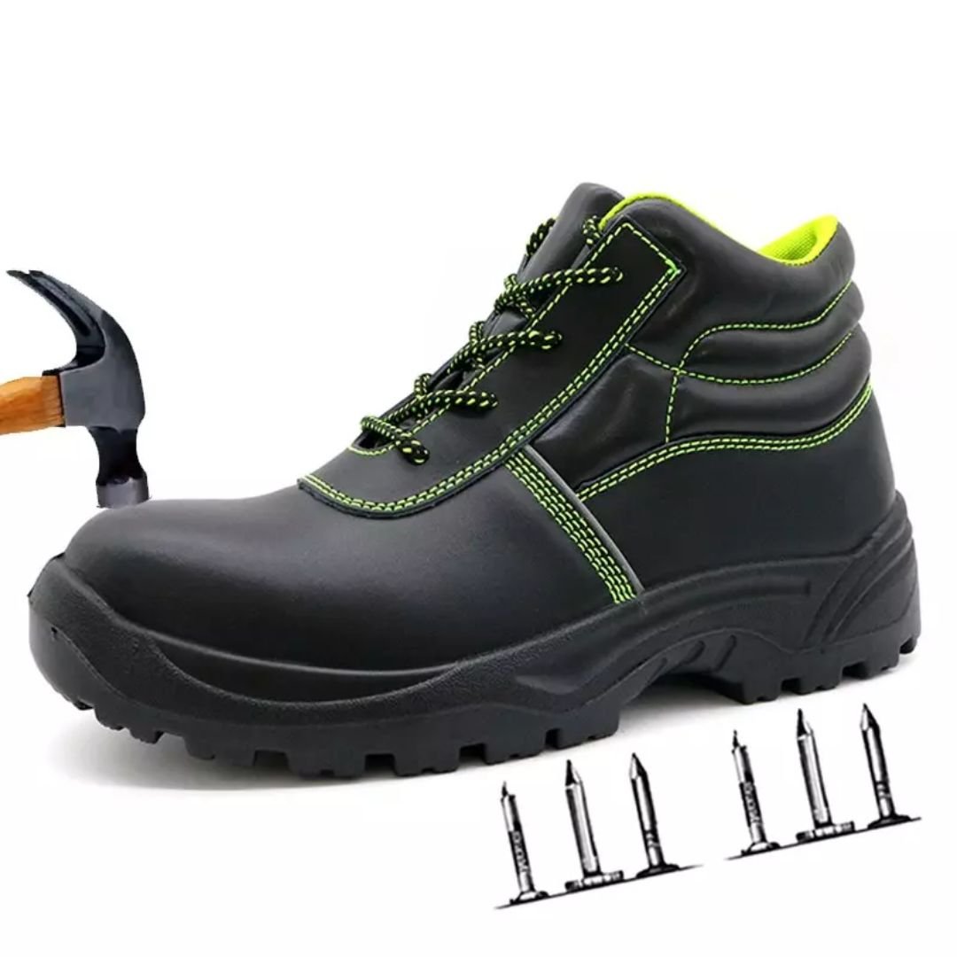 Black Leather Kevlar Mid Sole Industrial Safety Shoes ARL-TM028