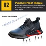 Black Microfiber Leather Construction Safety Shoes ARL-TM3184