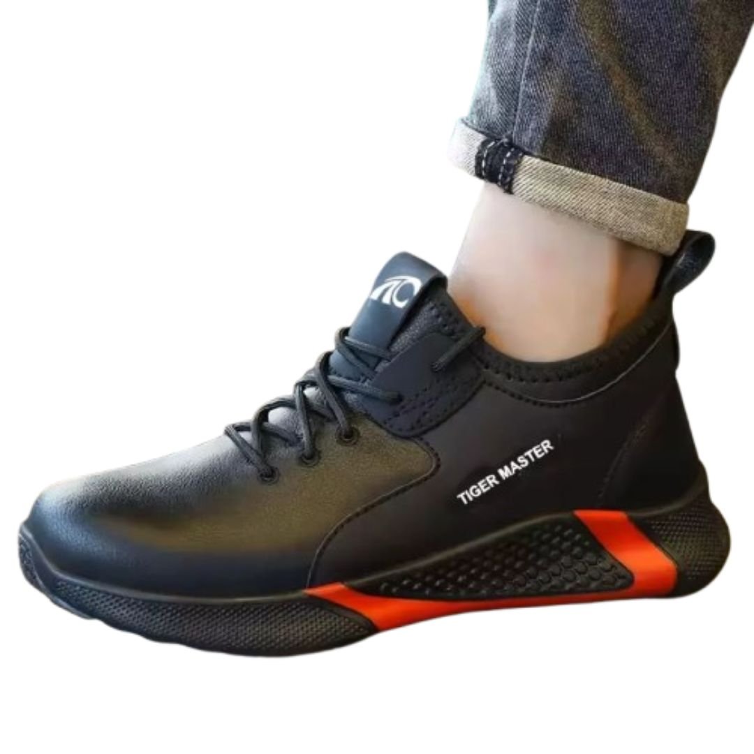 Black Microfiber Leather Construction Safety Shoes ARL-TM3184