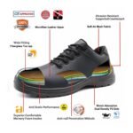 Black Microfiber Leather Kitchen Safety Shoes for Chefs ARL-TM084-1