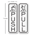 Classic Fun Push Pull Door Signs - Set of 1 Vinyl Signs Sticker - White