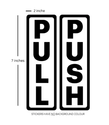 Push Pull Vinyl Stickers Decals Signs for Business Shop Door Glass Window