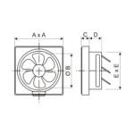 Shutter Ventilation Fan Metal Frame ARL-APB Series
