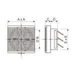 Ventilation Fan with Front Grille Shutter (All Plastic Frame) ARL-APB Series