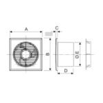 Window Glass Ventilation Fan Ultra-Thin Panel ARL-APC-10/15/20/25-Y10H-1 Series