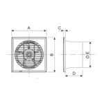 Window Glass Ventilation Fans Ultra-Thin Panel ARL-APC-15-2-30 (B4)